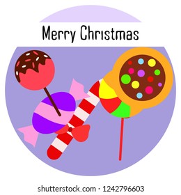 Christmas card, Christmas candy, vector background