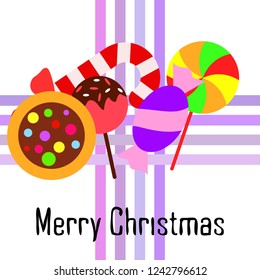 Christmas card, Christmas candy, vector background