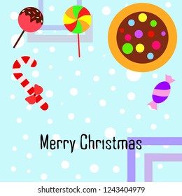Christmas card, Christmas candy, vector background