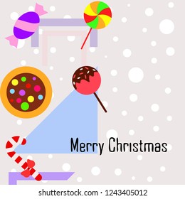 Christmas card, Christmas candy, vector background
