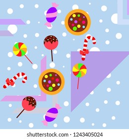 Christmas card, Christmas candy, vector background