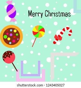 Christmas card, Christmas candy, vector background