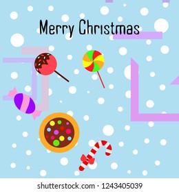 Christmas card, Christmas candy, vector background