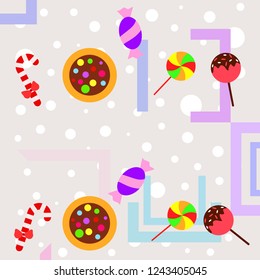 Christmas card, Christmas candy, vector background