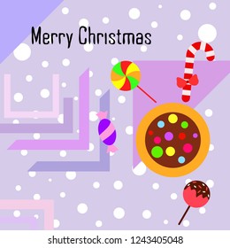 Christmas card, Christmas candy, vector background