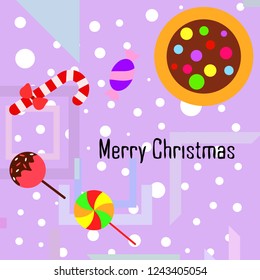 Christmas card, Christmas candy, vector background