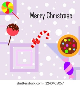 Christmas card, Christmas candy, vector background