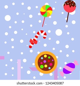 Christmas card, Christmas candy, vector background