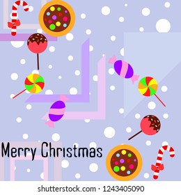 Christmas card, Christmas candy, vector background