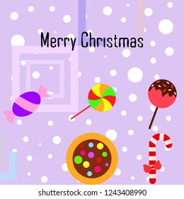 Christmas card, Christmas candy, vector background