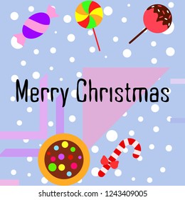 Christmas card, Christmas candy, vector background