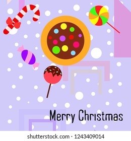 Christmas card, Christmas candy, vector background