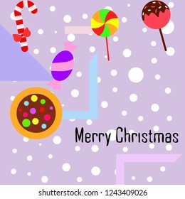 Christmas card, Christmas candy, vector background