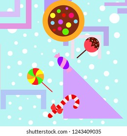 Christmas card, Christmas candy, vector background