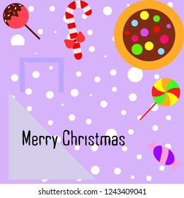 Christmas card, Christmas candy, vector background