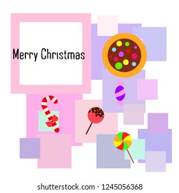 Christmas card, Christmas candy, vector background