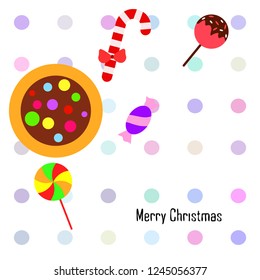 Christmas card, Christmas candy, vector background