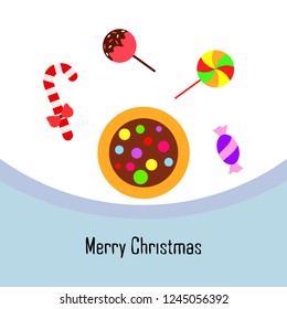 Christmas card, Christmas candy, vector background