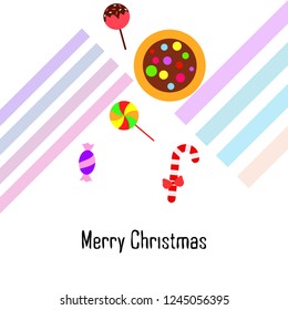 Christmas card, Christmas candy, vector background
