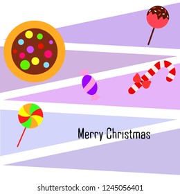 Christmas card, Christmas candy, vector background