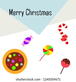 Christmas card, Christmas candy, vector background