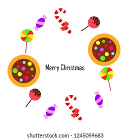 Christmas card, Christmas candy, vector background