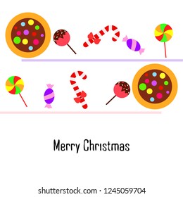 Christmas card, Christmas candy, vector background