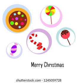 Christmas card, Christmas candy, vector background