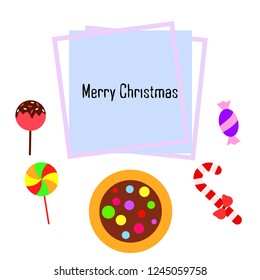 Christmas card, Christmas candy, vector background