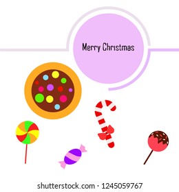 Christmas card, Christmas candy, vector background