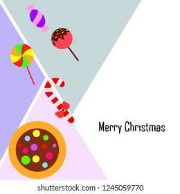 Christmas card, Christmas candy, vector background