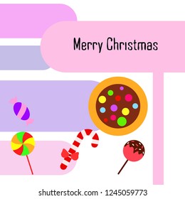 Christmas card, Christmas candy, vector background