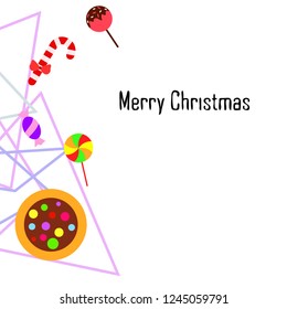Christmas card, Christmas candy, vector background