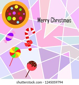 Christmas card, Christmas candy, vector background