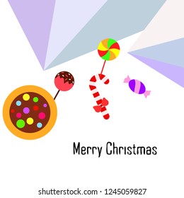 Christmas card, Christmas candy, vector background