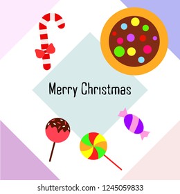 Christmas card, Christmas candy, vector background