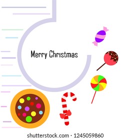 Christmas card, Christmas candy, vector background