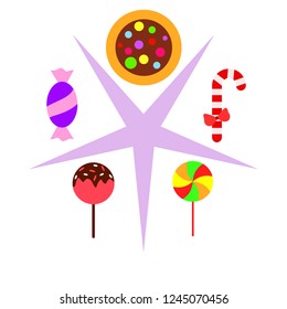 Christmas card, Christmas candy, vector background