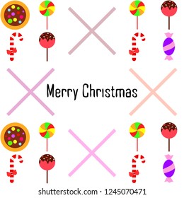 Christmas card, Christmas candy, vector background