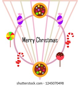 Christmas card, Christmas candy, vector background