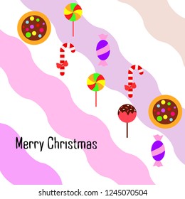 Christmas card, Christmas candy, vector background