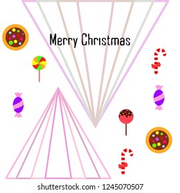 Christmas card, Christmas candy, vector background