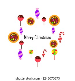 Christmas card, Christmas candy, vector background