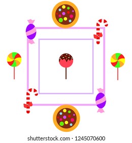 Christmas card, Christmas candy, vector background