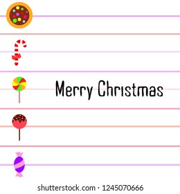 Christmas card, Christmas candy, vector background