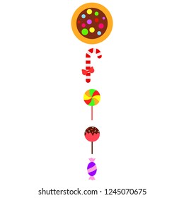 Christmas card, Christmas candy, vector background