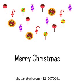 Christmas card, Christmas candy, vector background