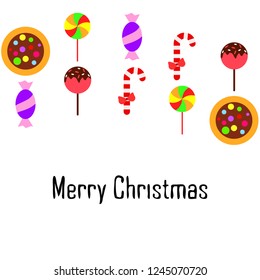 Christmas card, Christmas candy, vector background