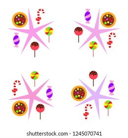 Christmas card, Christmas candy, vector background