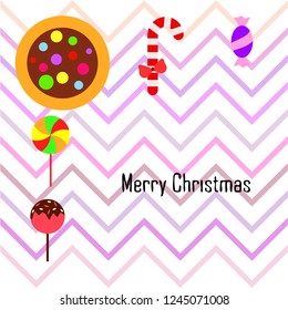 Christmas card, Christmas candy, vector background